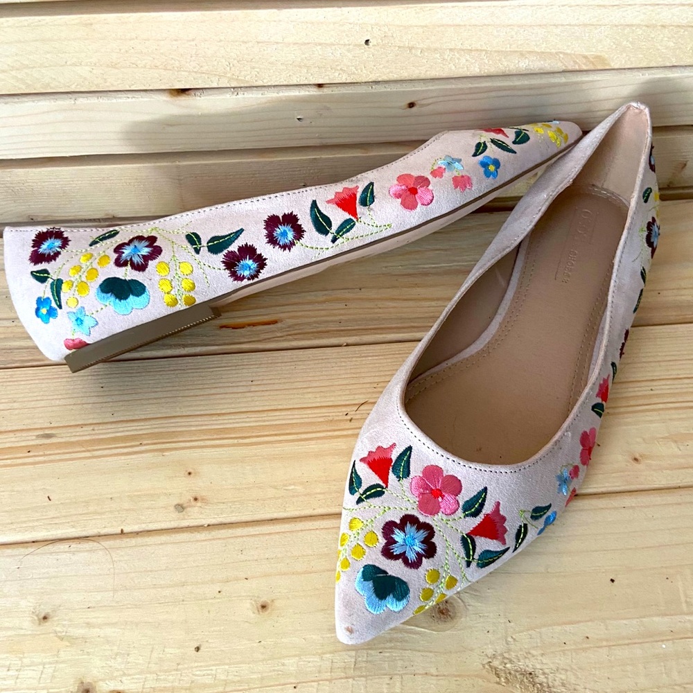 embroidered flats